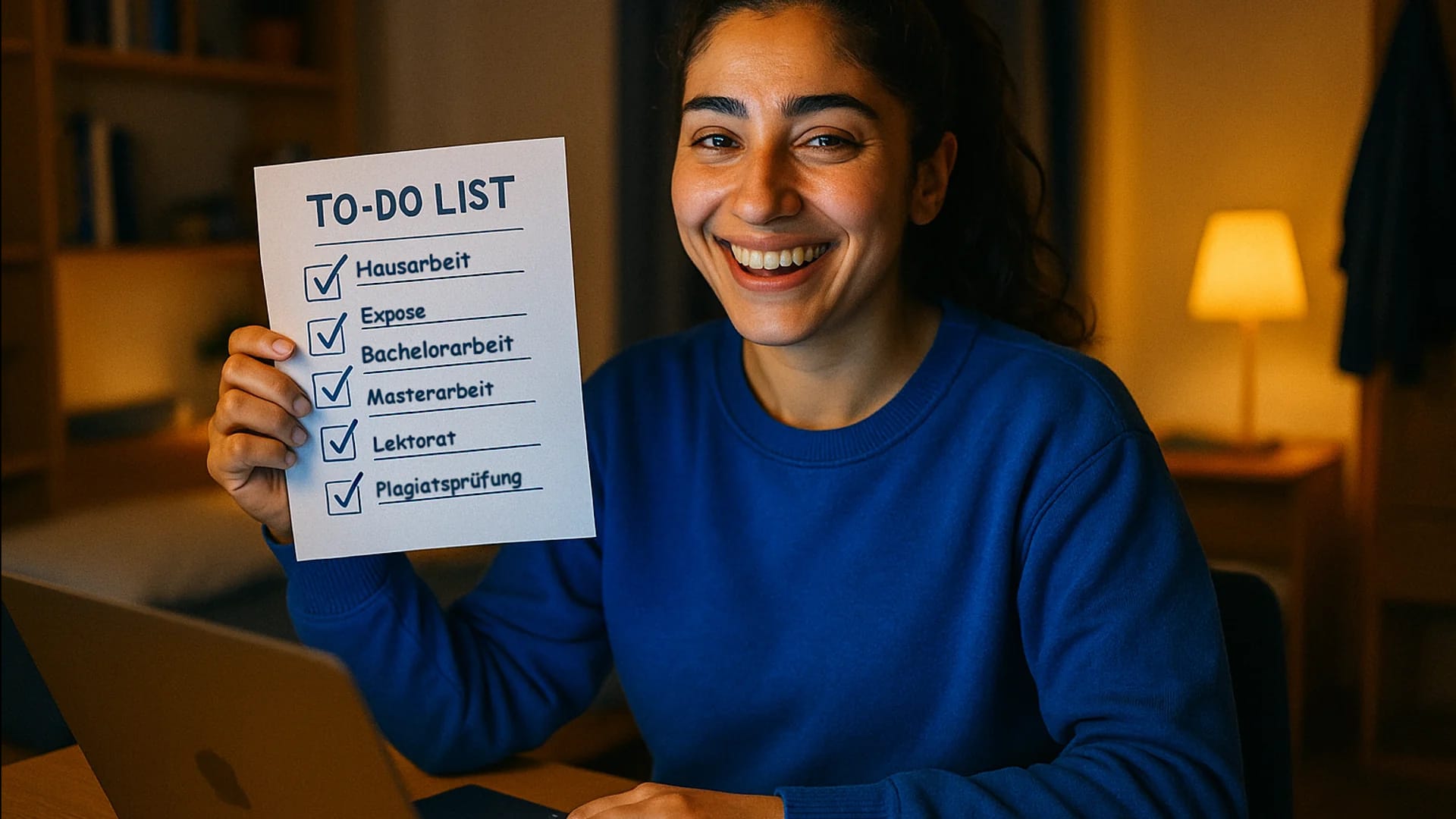 Studentin arbeitet fokussiert am Laptop und gewinnt Zeit durch professionelle Schreibunterstützung